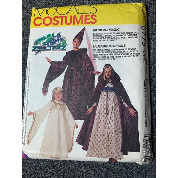 McCall's Medieval Costumes Girls Sewing Pattern sz xsmall 6775 - uncut - Picture 11 of 11